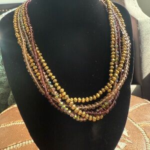 Chic Multistrand Crystal Beaded Necklace